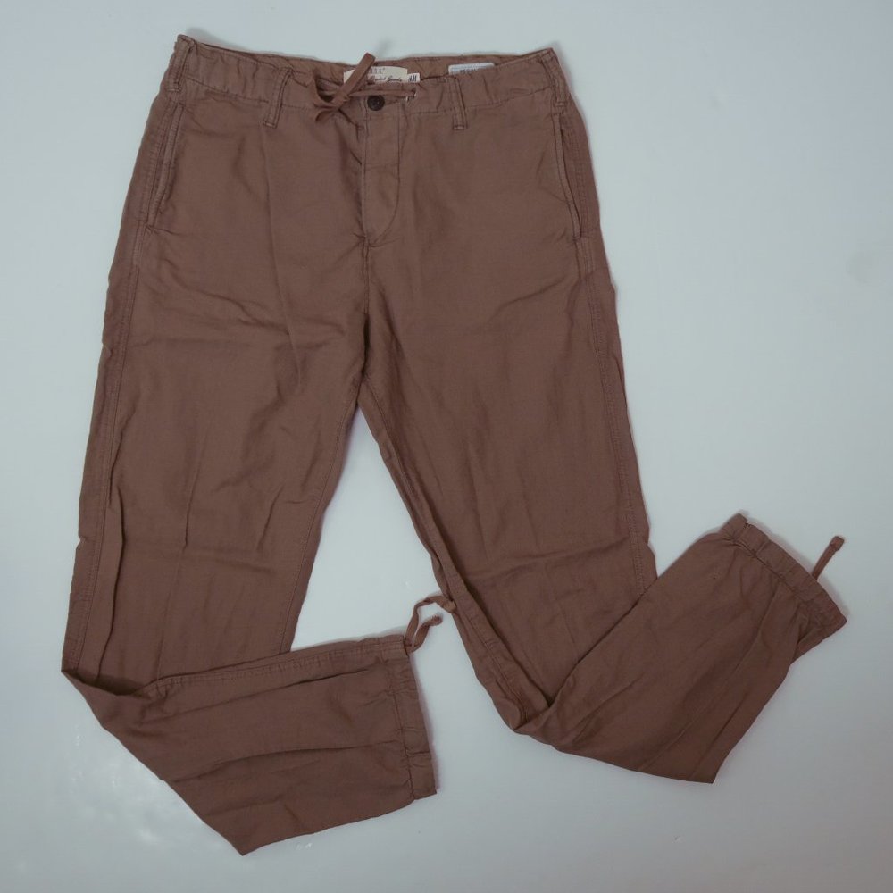 Army green cotton / linen H&M military pants